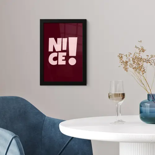 Nice - Uitroepteken - Rood fotolijst zwart zonder passe partout klein -sfeer4