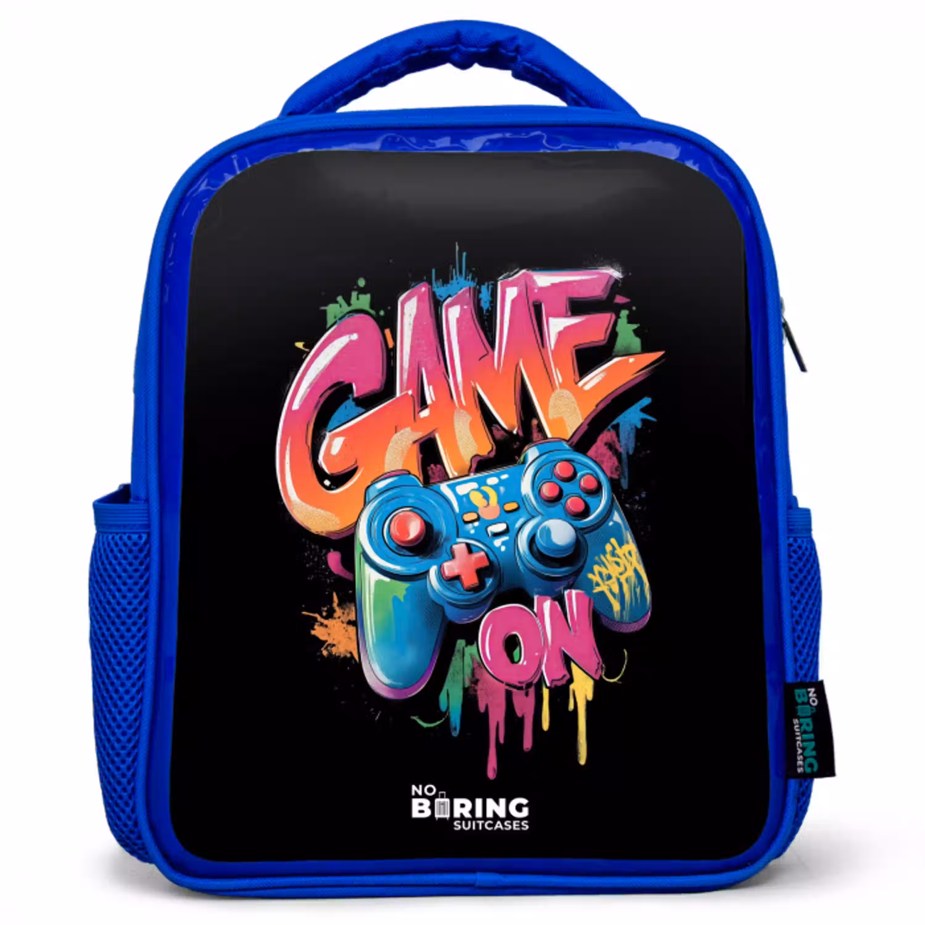 Game - Controller - Graffiti - Neon Kinderrugzak - Blauw middel -3d