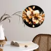 Bloemen - Goud - Graffiti - Zwart - Abstract Wandcirkel plexiglas klein -sfeer4