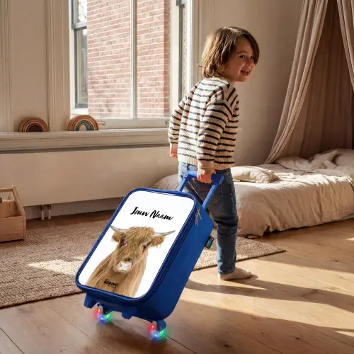 Halbe Hooglander Kinderkoffer - Blauw klein -sfeer1