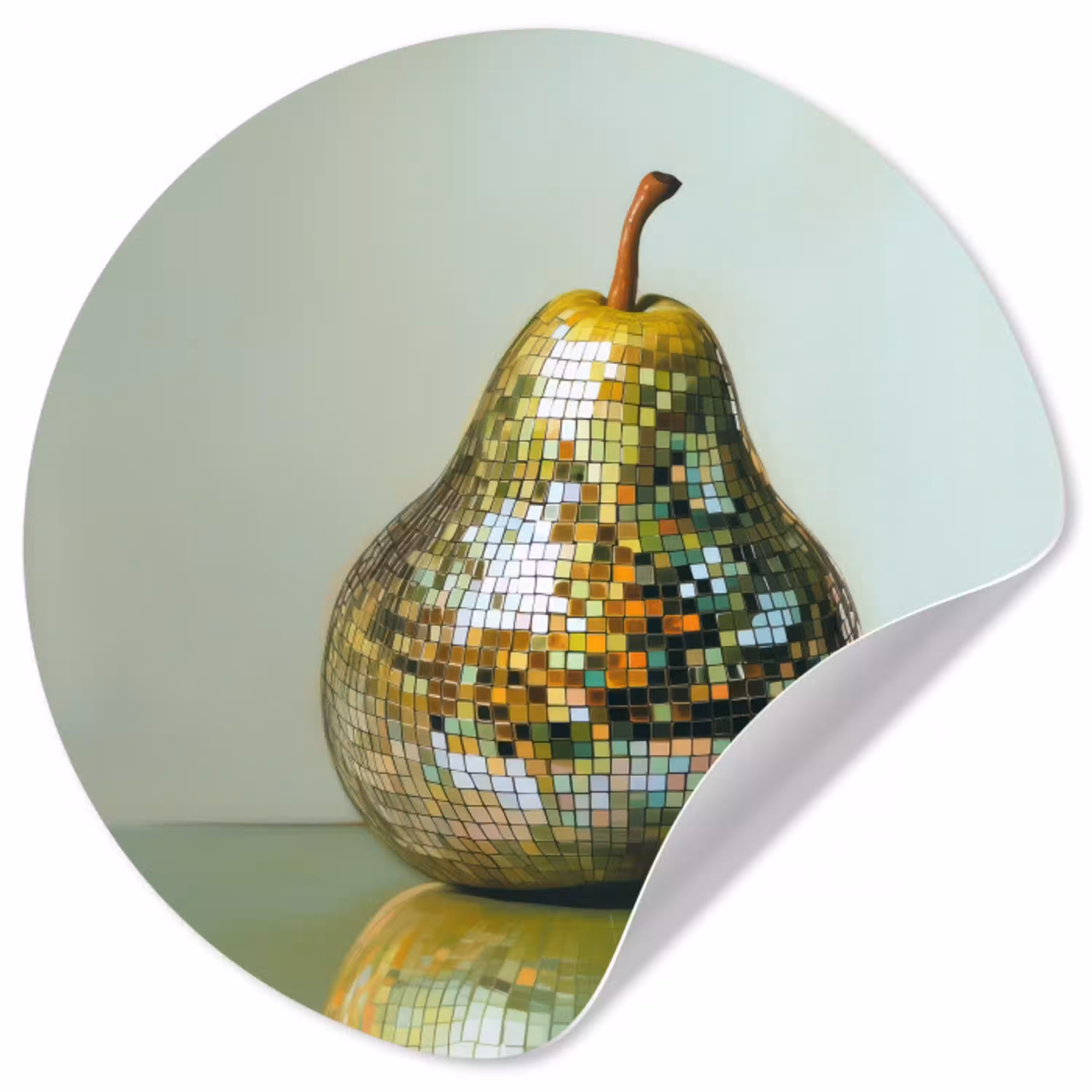 Fruit - Disco - Art - Glitter Wandcirkel behangsticker klein -3d