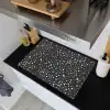 Terrazzo -  Patroon - Zwart - Wit Inductie beschemer met haakjes klein 777 -sfeer1
