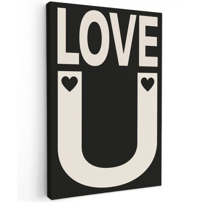 Love - Zwart - Minimalistisch canvas 2cm klein -z3d