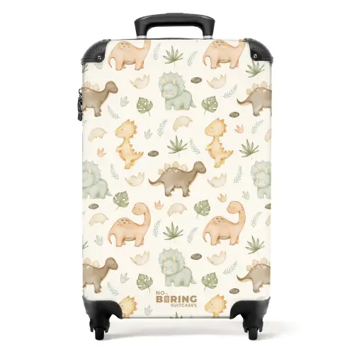 Dino patroon in pastelkleuren NBS - Handbagage koffer - Volwassenen Unisex middel -productfoto_recht