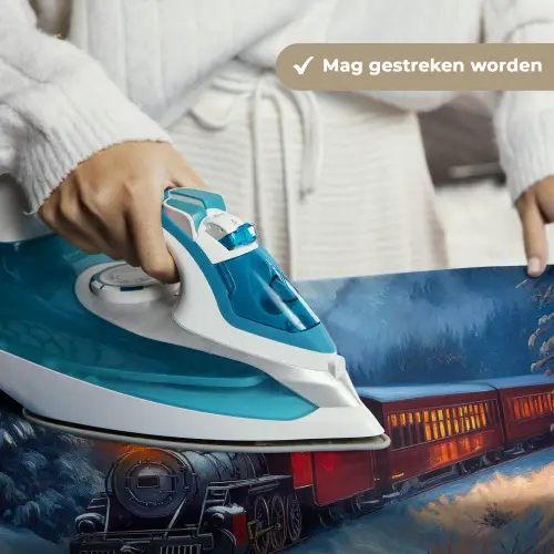 Trein - Kerst - Sneeuw - Kersttrein Wandkleed katoen klein -sfeer9