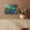 Veren - Pauwveren - Pauw - Blauw - Kunst PET vilt klein -sfeer4