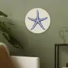 Blauwe zeester - Minimalistisch - Beige Akoestische PET Vilt - Rond klein -sfeer2