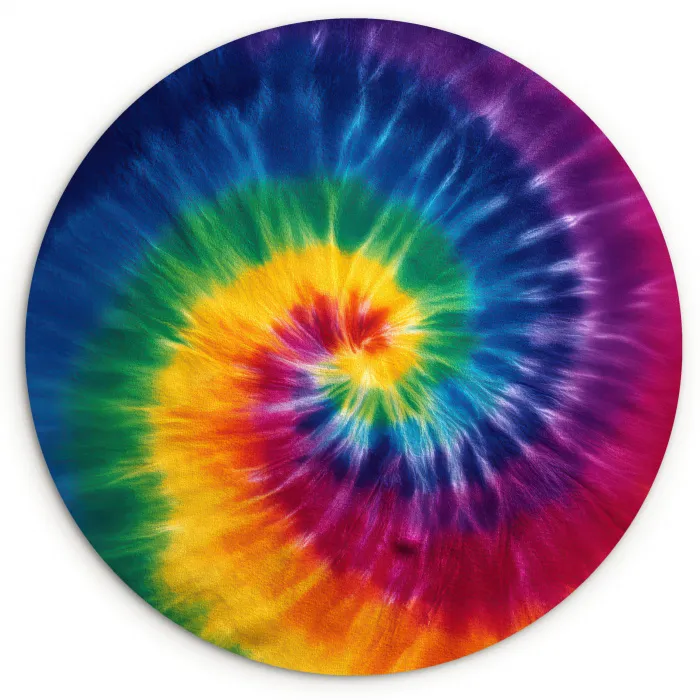 Regenboogkleuren - Spiraal - Kleurrijk Wandcirkel kunststof plaat 5mm dik klein -3d