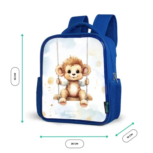 Axel aapje Kinderrugzak - Blauw middel -productfoto_formaten