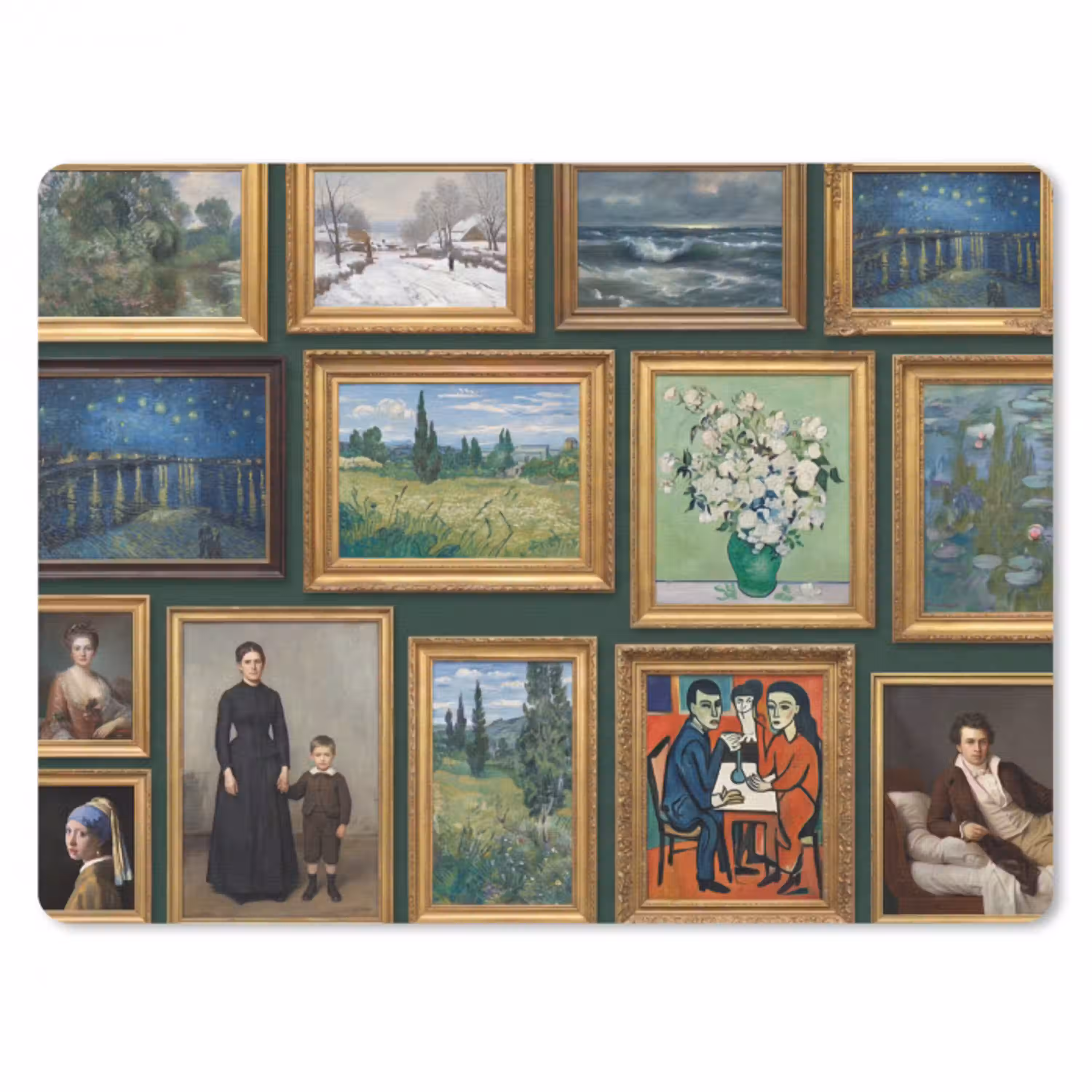 Kunst - Schilderijen - Collectie - Klassiek - Groen muismat rubber klein -3d