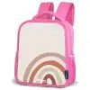 Ruwe regenboog naturel Kinderrugzak - Roze middel -schuin