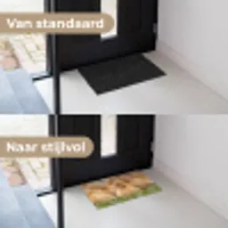 Pijltje - Eend - Natuur - Geel Deurmat klein -voor-na_NL