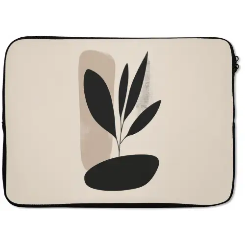 Plant - Beige - Japandi laptophoes neopreen klein -zkaufland3dotto