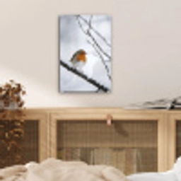 Roodborstje - Tak - Sneeuw - Winter - Levendig plexiglas 5mm klein -sfeer4