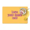 Love yourself - Roze - Geel Placemat vinyl groot -zzzproduct_Kitchenyeah-website