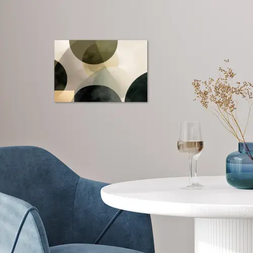 Vlakken - Abstract - Beige - Cirkels poster papier klein -sfeer3
