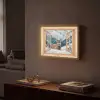 Doorkijk - Hert - Landschap - Winter - Natuur - Dieren - Bergen Light Box met batterij (Wandlamp) middel -sfeer1