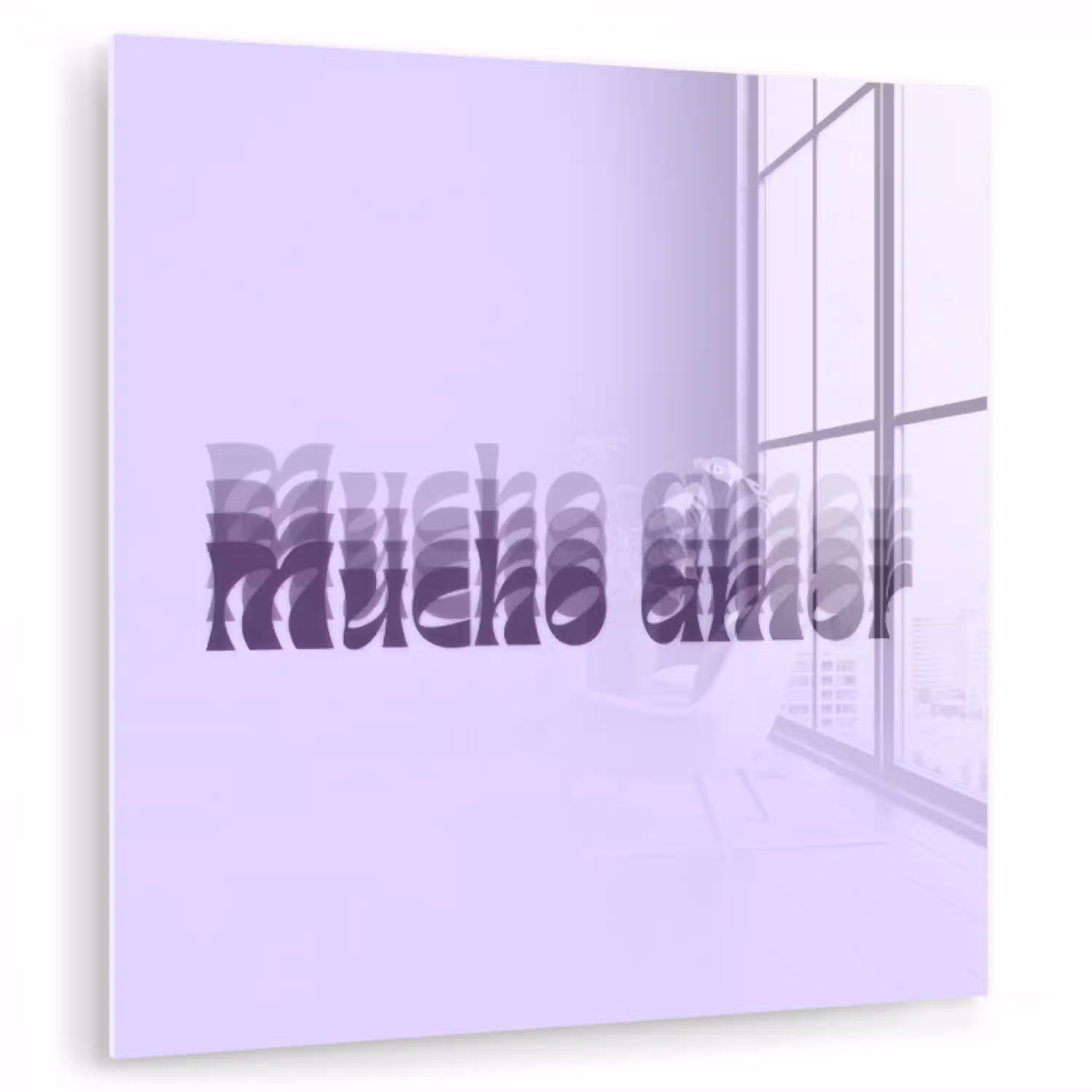 Mucho amor - Paars - Gelaagde letters plexiglas 5mm klein -zzzproduct_nieuw