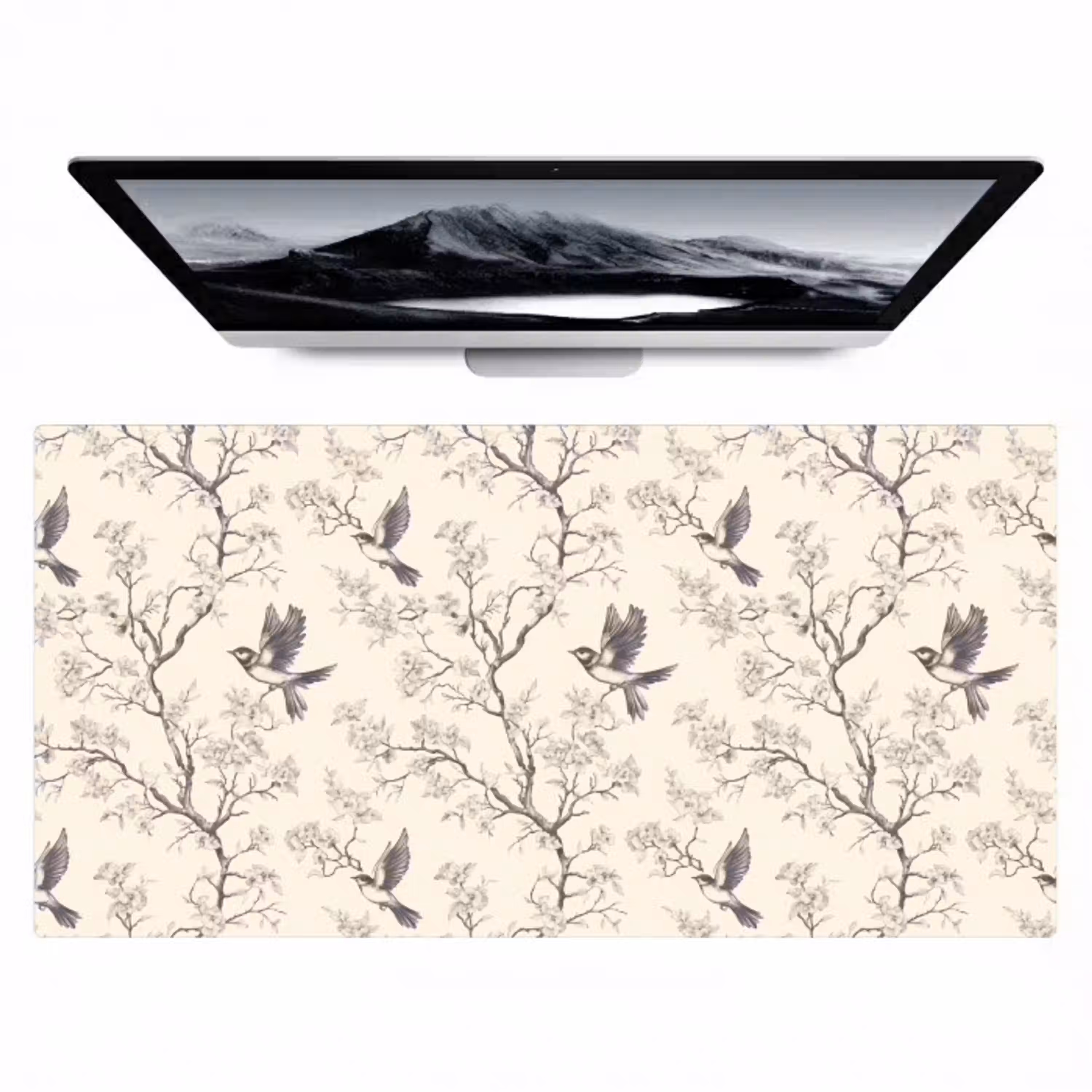 Takken - Vogels - Beige Muismat XXL klein 681 -zzz3d