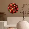 Aardbei - Fruit - Rood Wandcirkel kunststof plaat 5mm dik klein -sfeer1