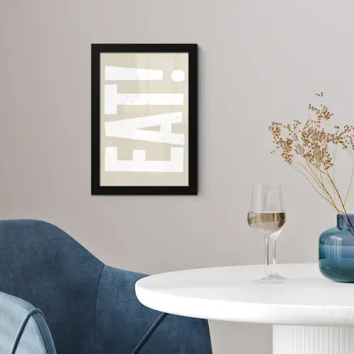 Eten - Decoratie - Beige - Wit fotolijst zwart zonder passe partout klein -sfeer4
