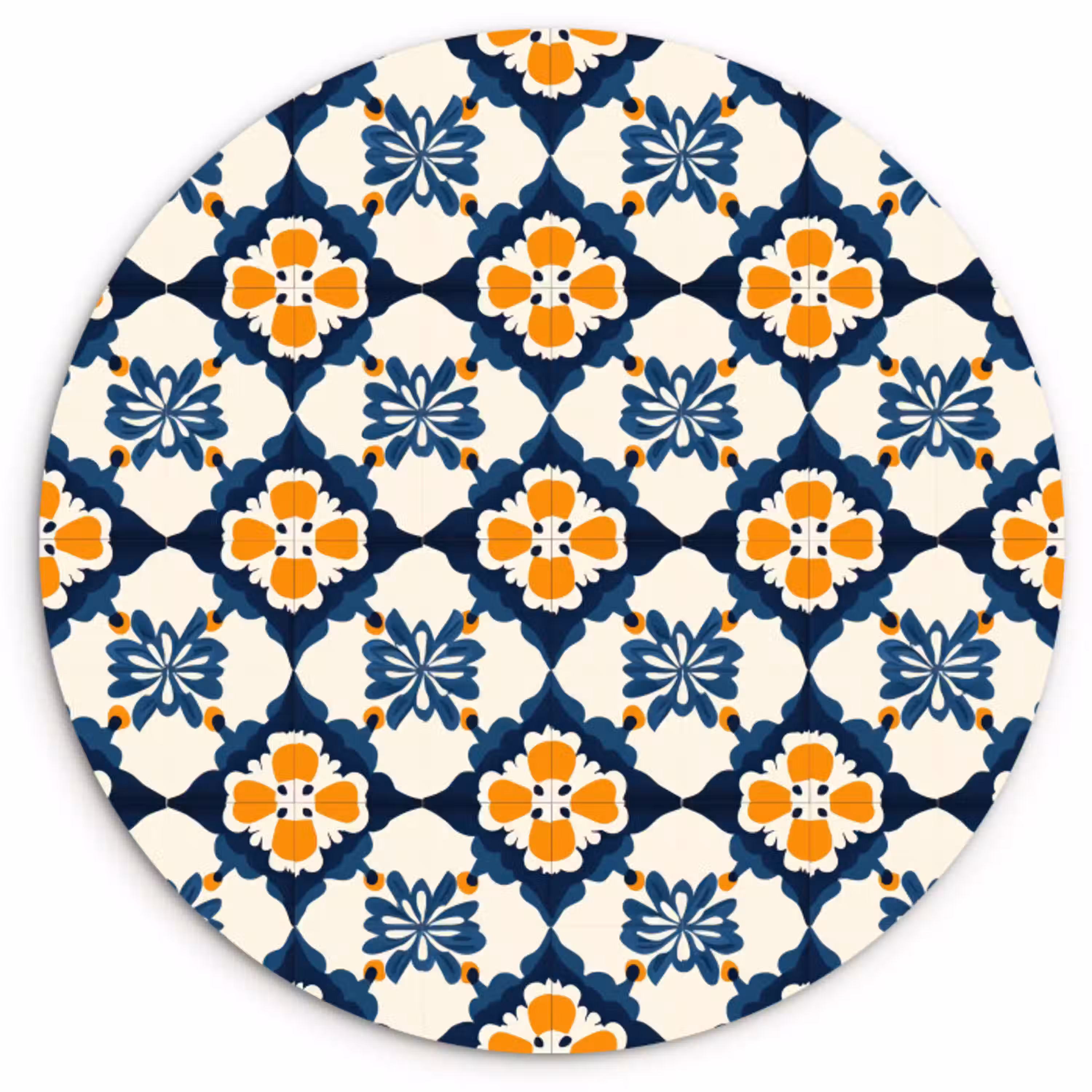 Klassiek - Geometrisch - Blauw Wandcirkel kunststof plaat 5mm dik klein 188 -3d