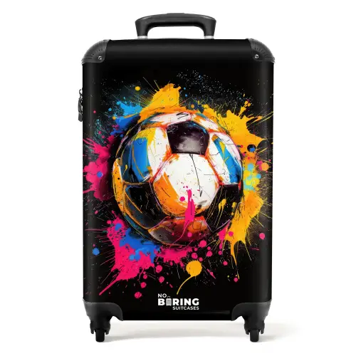Voetbal met kleurrijke graffiti NBS - Handbagage koffer - Unisex middel -productfoto_recht