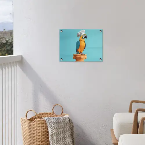 Papegaai - Koksmuts - Grappig - Vogel tuinposter los doek klein -sfeer8