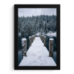 Steiger - Meer - Sneeuw - Bergen - Rustgevend fotolijst zwart zonder passe partout klein -3d