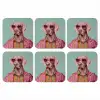 Hond - Overhemd - Bloemen - Bril onderzetter kurk middel -3d