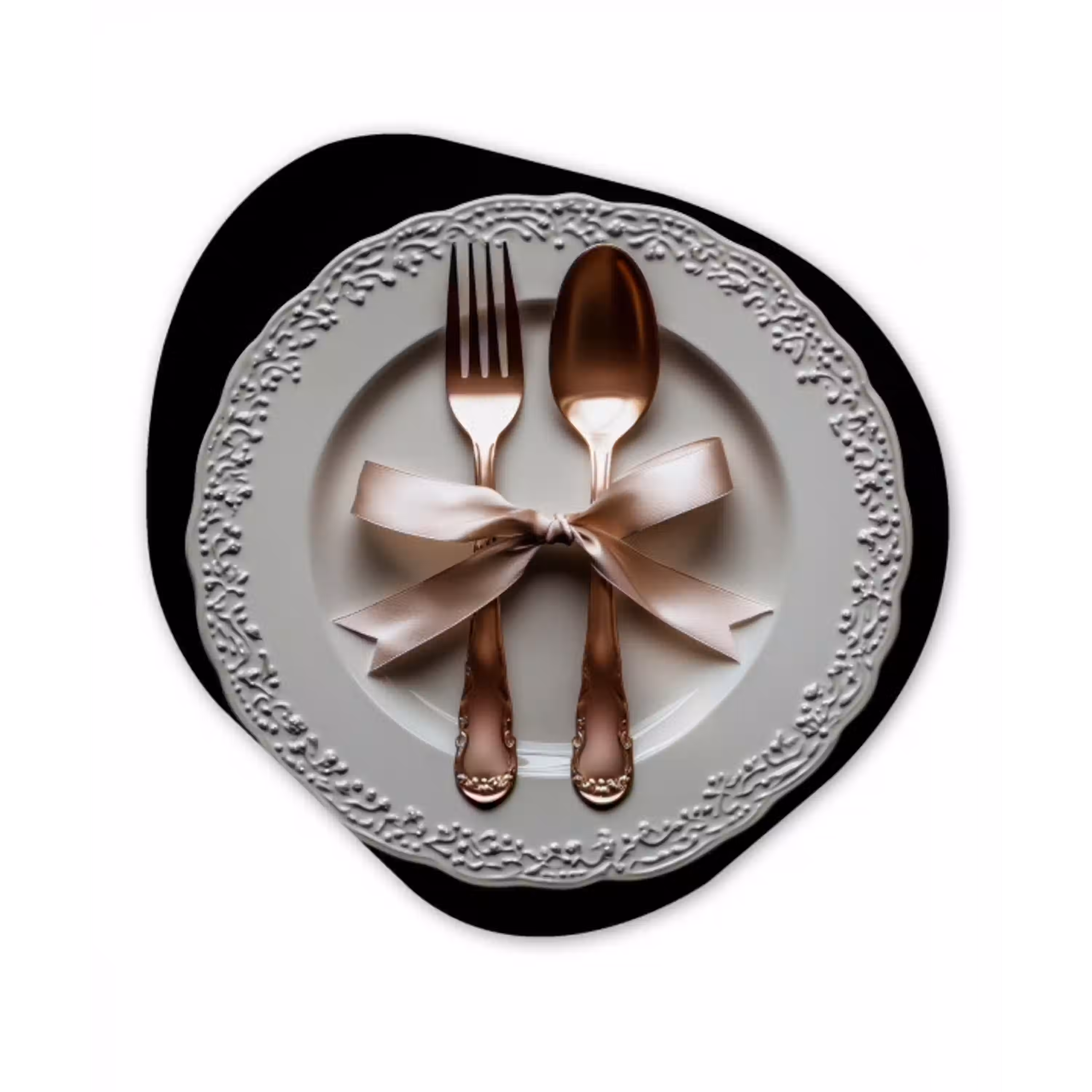 Rose - Strik - Bestek Wandcirkel Organisch Aluminium middel -3d