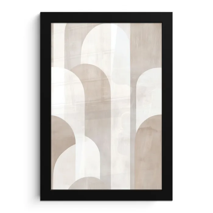 Abstracte bogen - Modern - Beige fotolijst zwart zonder passe partout klein -3d