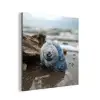 Schelp - Strand - Blauw - Zee aluminium wit klein -3d