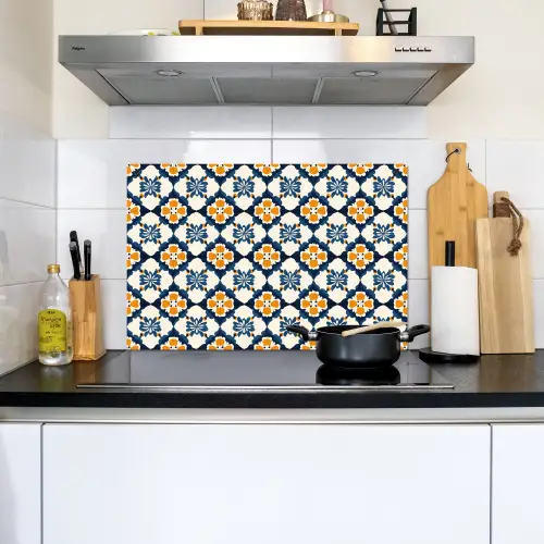 Klassiek - Geometrisch - Blauw Inductie beschemer met haakjes klein 777 -sfeer2
