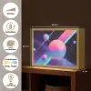 Cirkels - Vlakken - Abstract - Blauw Light Box met batterij (Wandlamp) middel -USP_websiteoverzichtNL