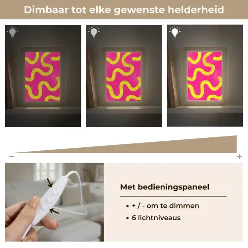 Lijn - Geel - Abstract Light Box met kabel (Tafellamp) klein -USP_dimbaarNL