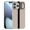 Beige - Zwart - Streep - Minimalistisch Telefoonhoesje iPhone 17 Pro Max klein -3d