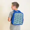 Donkerblauw walvissenpatroon met zeesterren Kinderrugzak - Blauw middel -sfeer2