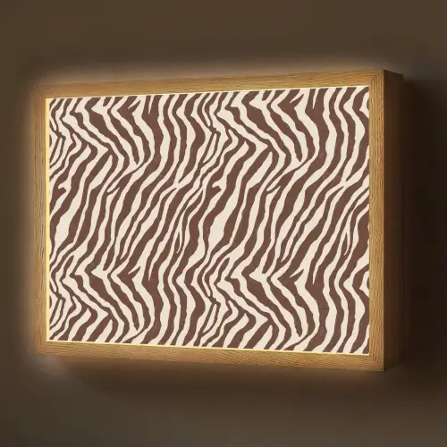 Zebra - Patroon - Zwart - Wit Light Box met batterij (Wandlamp) middel 907 -z3d_website