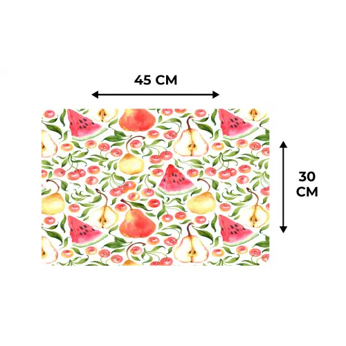 Fruit - Watermeloen - Kersen - Peer Placemat vinyl groot 368 -specs