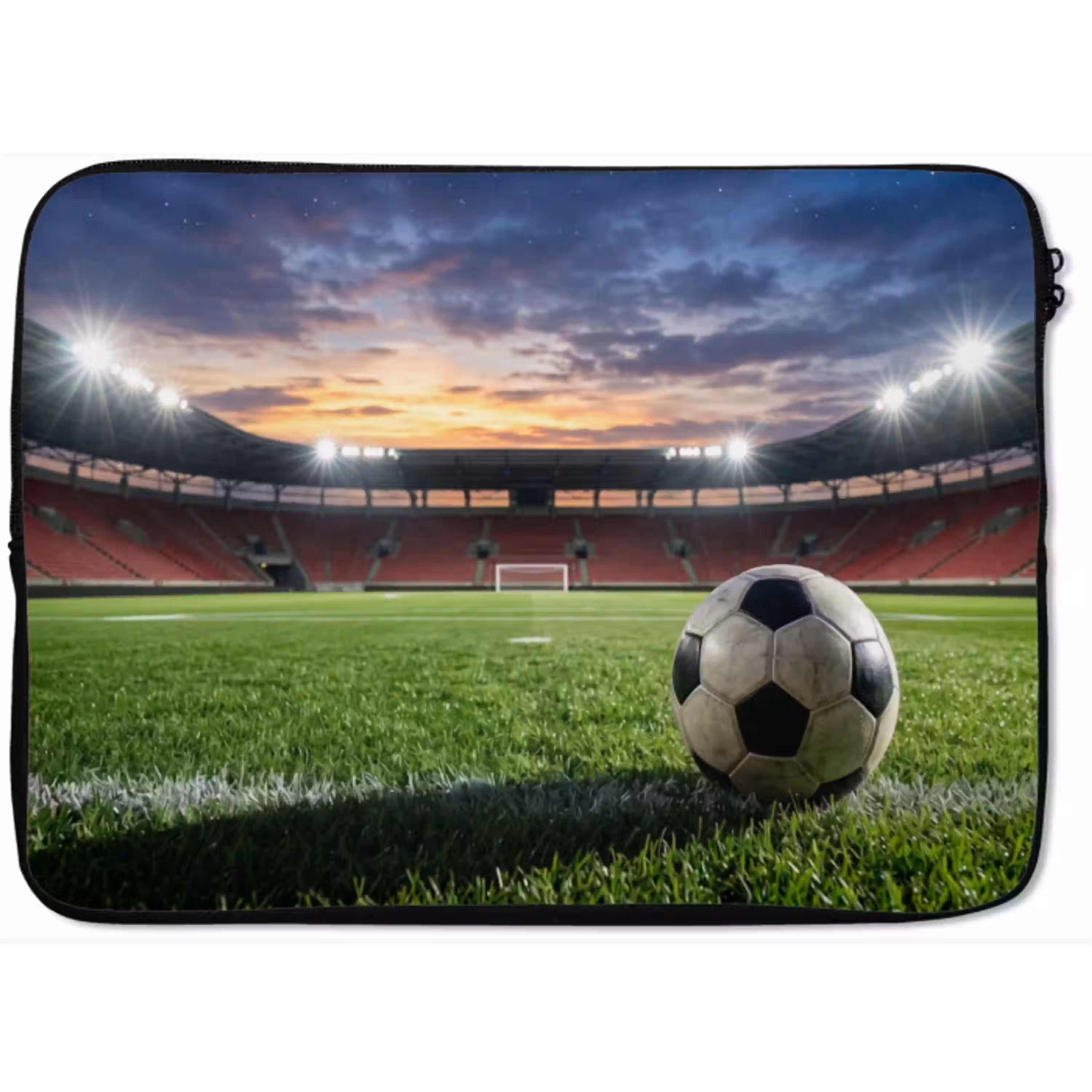 Voetbal - Stadion - Sport - Groen laptophoes neopreen klein -zkaufland3dotto