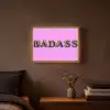Felroze - Badass - Panterprint - Schaduw Light Box met batterij (Wandlamp) middel -sfeer4