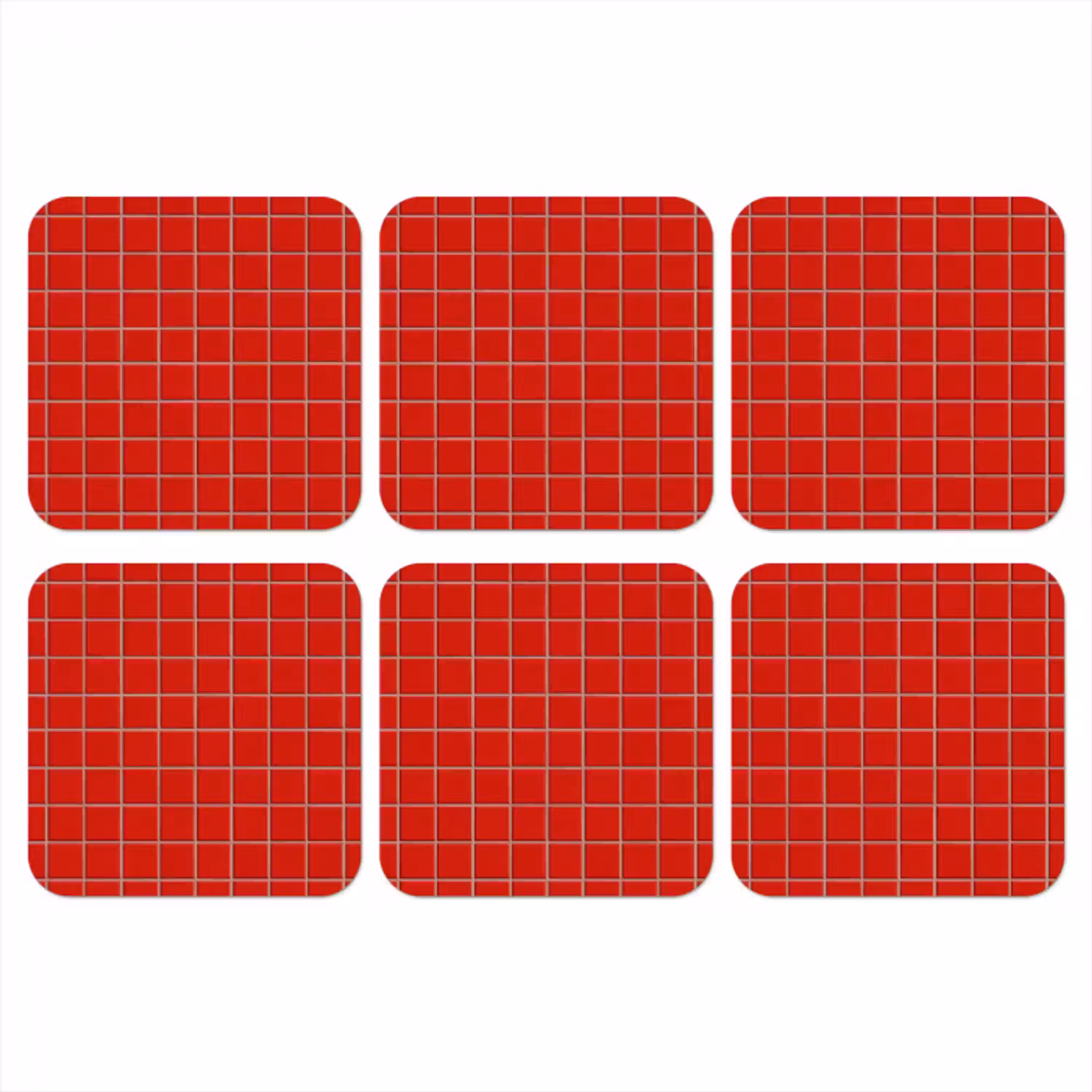 Tegel - Patroon - Kersen - Rood onderzetter kurk middel 366 -3d