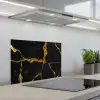 Marmer - Goud - Zwart - Marmerlook - Glitter keuken achterwand spatscherm klein -3d_schuin