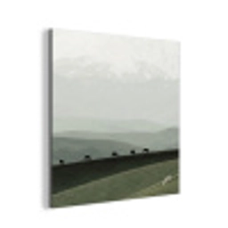 Grijs - Berg - Paarden aluminium wit klein -3d