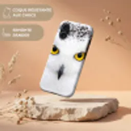 Sneeuwuil - Portret - Geel Toughcase MagSafe Apple iPhone 17 klein -USP_RandenV_FR