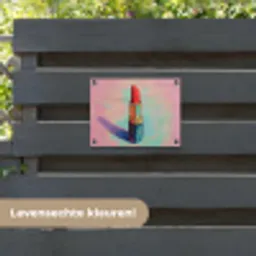 Lippenstift - Rood - Penseelstreken tuinposter los doek klein -sfeer3