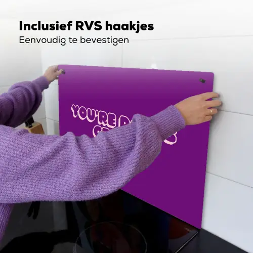 You're doing great - Paars - Bubble letters Inductie beschemer met haakjes klein -ky-ophangen-nl