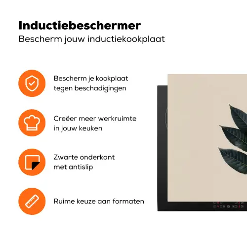 Laurierbladeren - Bloemknoppen - subtiel Inductie beschermer vinyl 3mm klein -zzzzzzz-td-ups