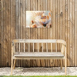 Vlinder - Bloem - Oranje Tuinposter op houten frame 2 cm dik klein -sfeer4
